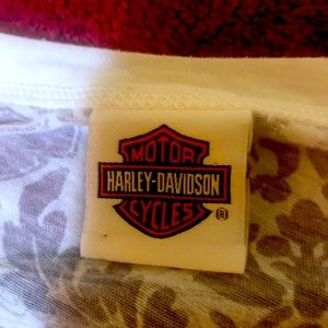 Womens  white long sleeve Harley Davidson top